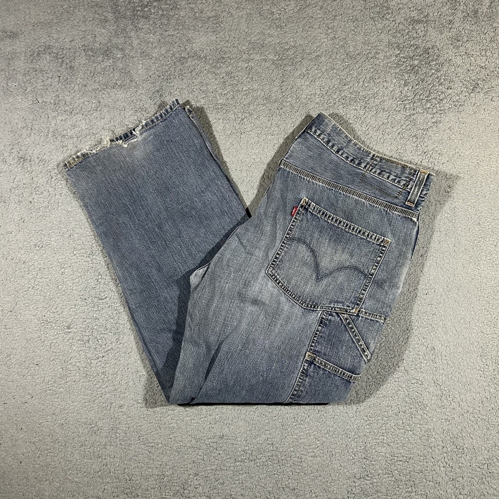 Levis Carpenter Loose Straight Jeans Mens 36x30 Light Wash Blue Denim #2526